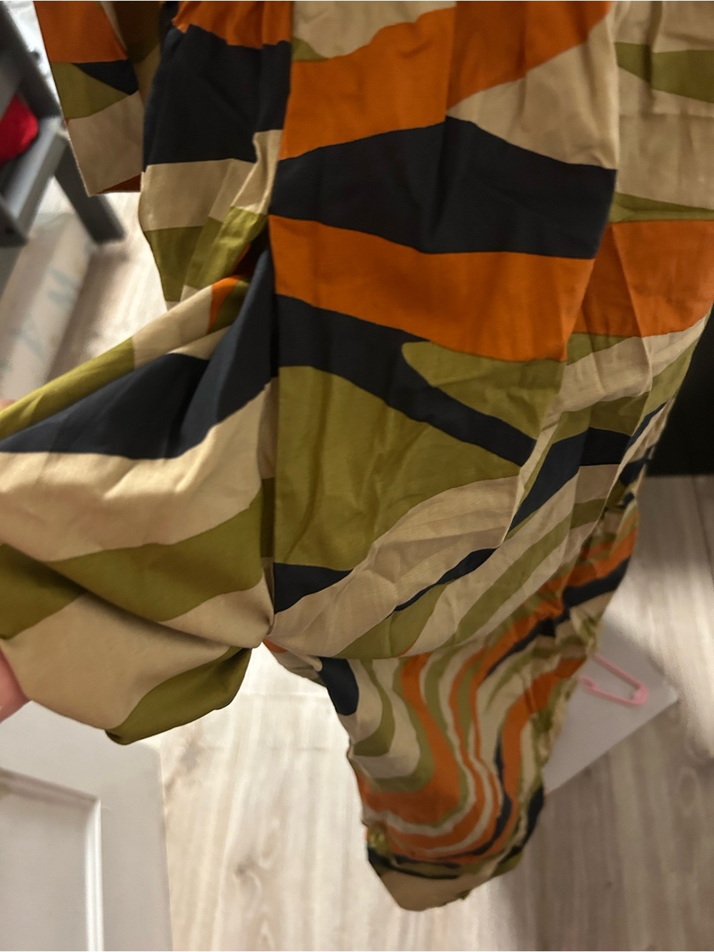 Striped Cargo Dress in Olive, Orange & Navy